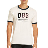 DBG Adult Unisex Ringer T-Shirt - Off-White / Black